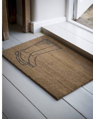 Trendyard Kokos Deurmat Met Laarzen Print