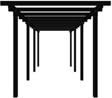 Trendyard Zwart Houten Dubbele Pergola 664 CM