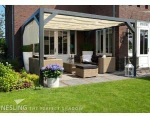 Pergola Nesling Douglas Wall 1 Zand 370x500 cm