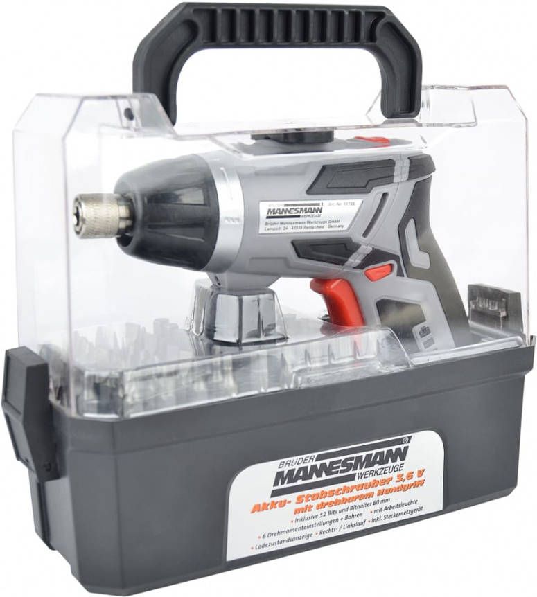 Brü, der Mannesmann 52 delige Schroevendraaierset oplaadbaar 3, 6 V