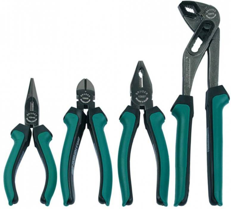 Br&#xFC, der Mannesmann Tangenset 4 delig staal 10997