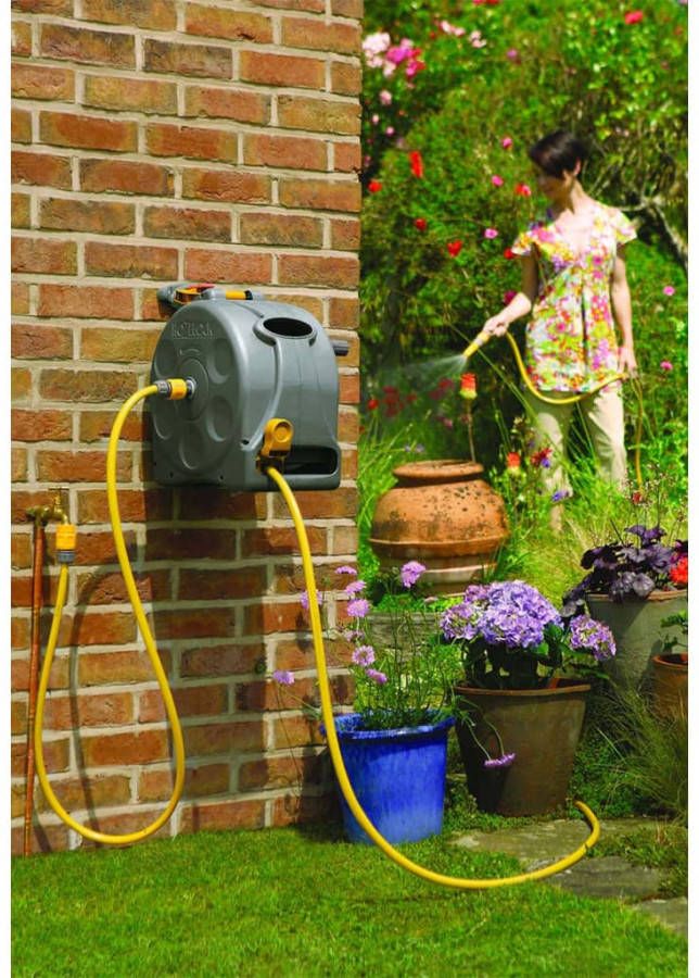 Hozelock Slanghaspel met 25 m slang Compact Reel staand/wandmontage