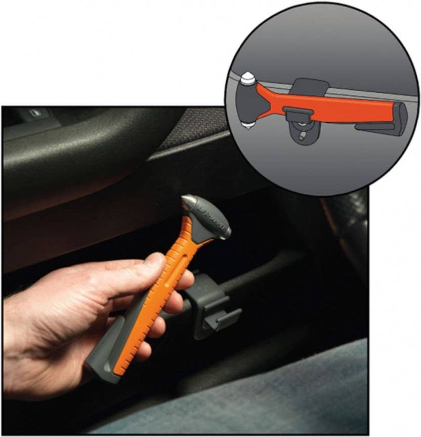 Lifehammer noodhamer Plus met gordelsnijder oranje 16, 5 cm