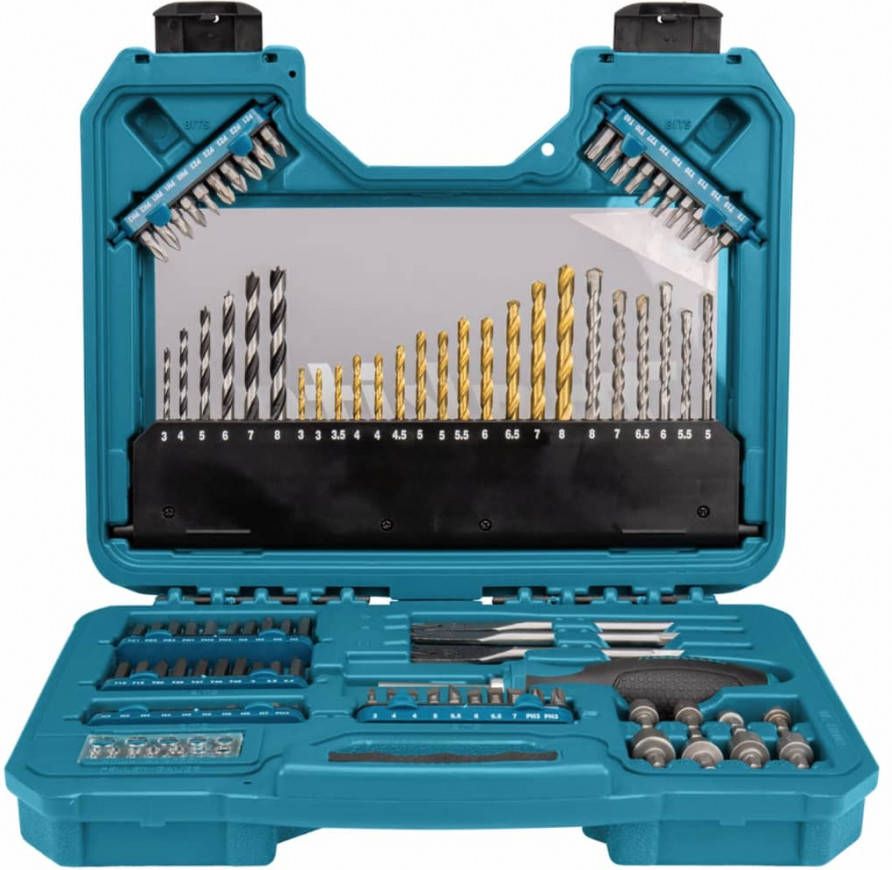 Makita 105 delige Gereedschapsset elektrisch PRO metallic