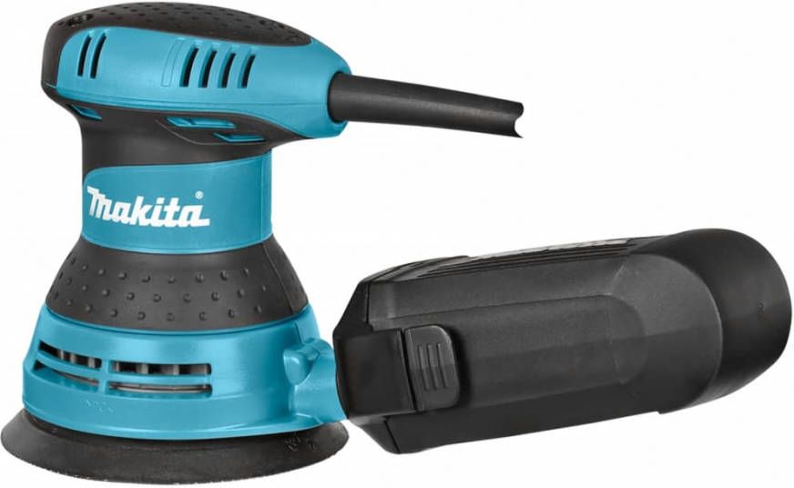 Makita Schuurmachine met stofzak 300 W blauw en zwart