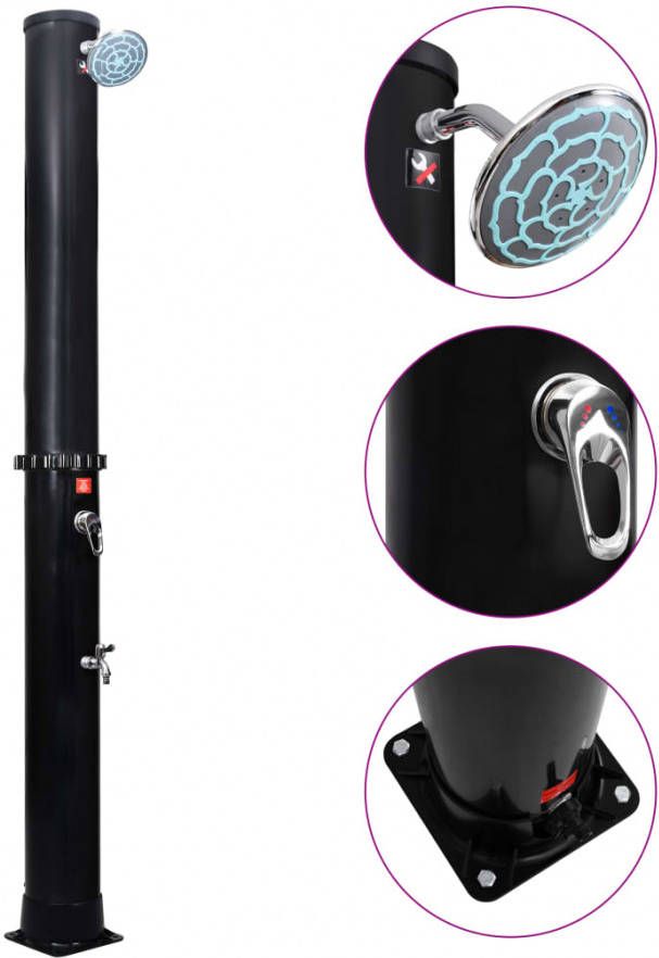 VIDAXL Buitendouche solar met douchekop en kraan 40