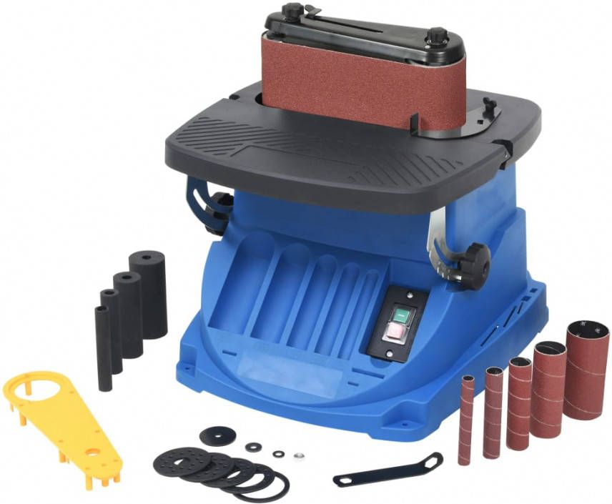 VIDAXL Spil en bandschuurmachine oscillerend 450 W blauw