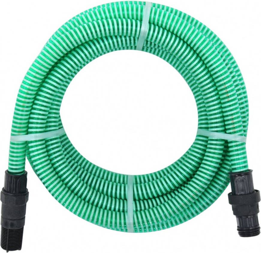 VIDAXL Zuigslang met PVC koppelingen 4 m 22 mm groen