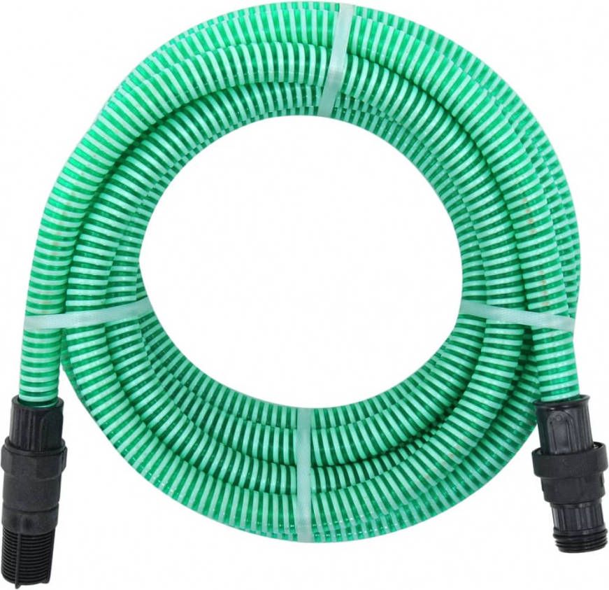 VIDAXL Zuigslang met PVC koppelingen 7 m 22 mm groen