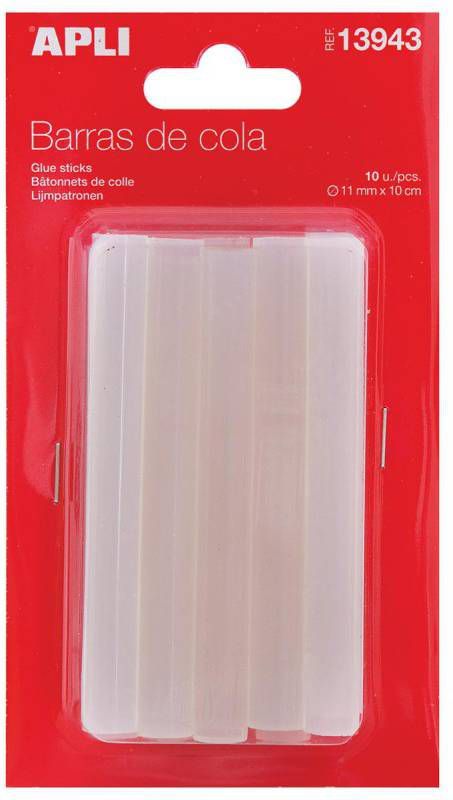 Apli transparante lijmpatronen 11 mm, blister met 10 stuks
