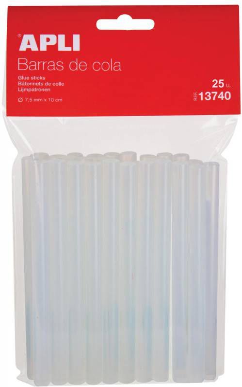 KT9 Apli Transparante Lijmpatronen 7, 5 Mm, Ophangzakje Met 25 Stuks