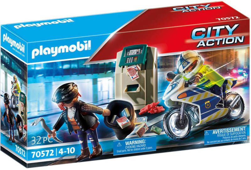 PLAYMOBIL City Action Politiemotor achtervolging van de geldrover Constructiespeelgoed