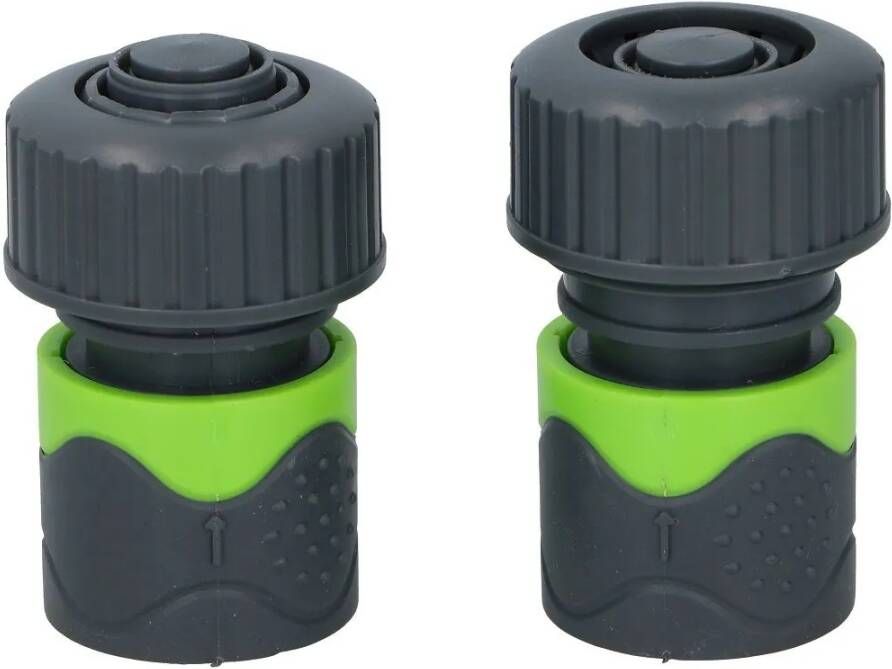 Kinzo Slangaansluiting 4, 2 X 6, 5 Cm Abs Grijs/groen 2 delig