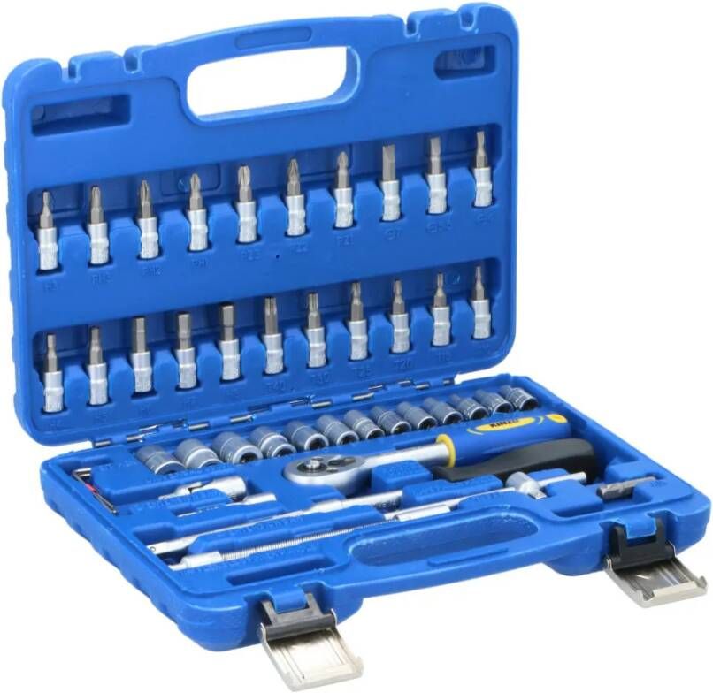 Kinzo Gereedschapsset Dopsleutels Bits Ratel 46 Stuks Crv