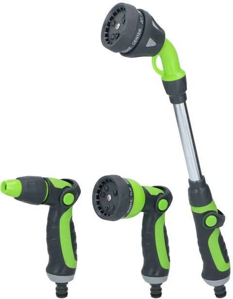 Kinzo Garden Sproeikopset 3 delig 8 Functies 1 Uitschuifbare Sproeier Soft Grip