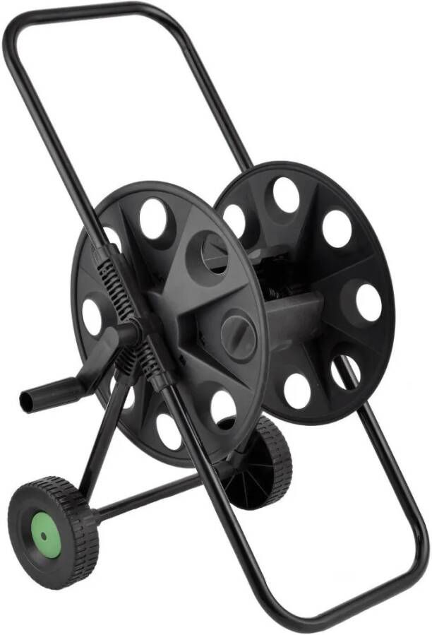 Merkloos Tuinslanghaspel/slangenwagen Voor 50 Meter Slang Zwart Tuinslangen